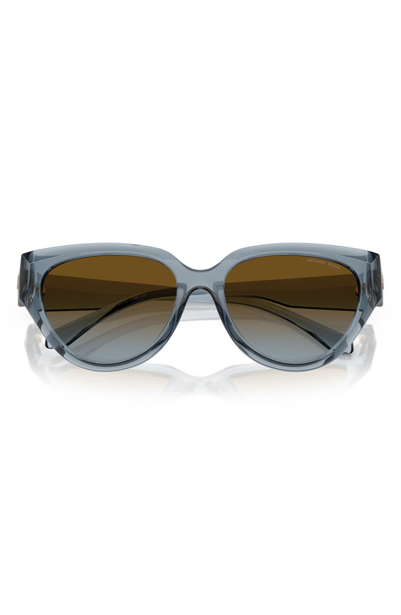 Michael Kors 55mm Gradient Cat Eye Sunglasses, Alternate, color, Denim / Brown Blue