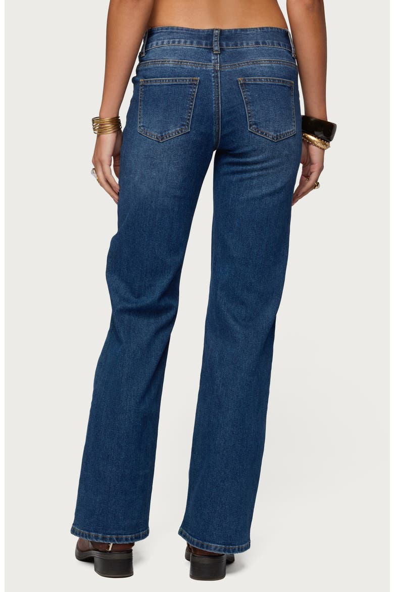 Studded Low Rise Straight Leg Jeans, Alternate, color, BLUE-WASHED