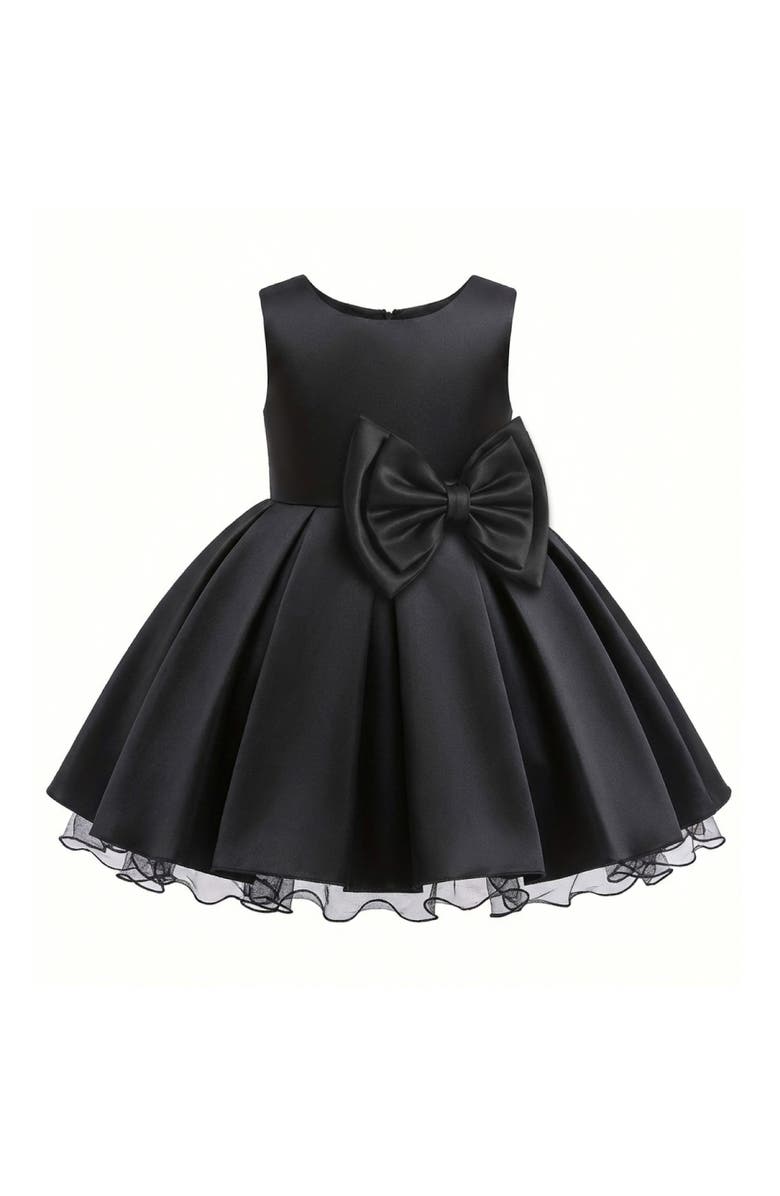 Tulleen Bow Waist Dress, Main, color, Black