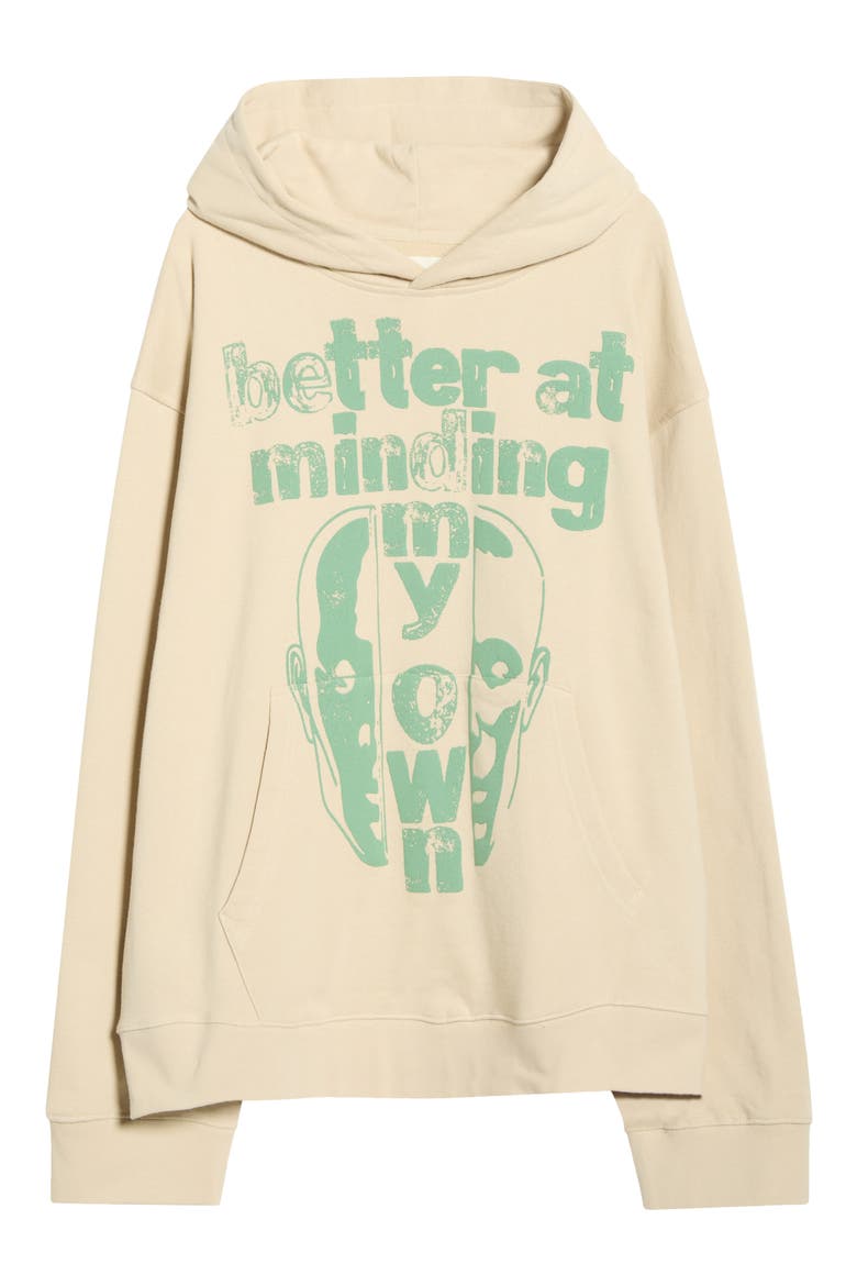 Better at Minding My Own Cotton Hoodie, Alternate, color, TAUPE
