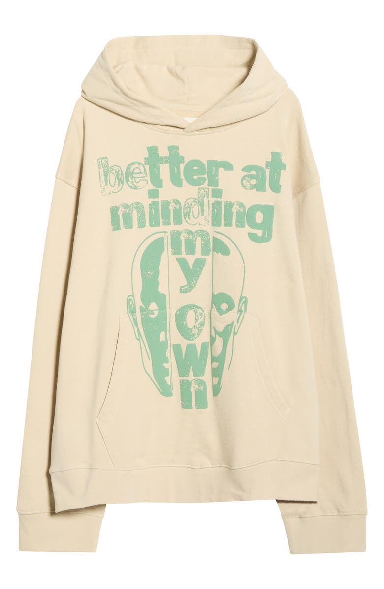 HONOR THE GIFT Better at Minding My Own Cotton Hoodie, Alternate, color, Taupe