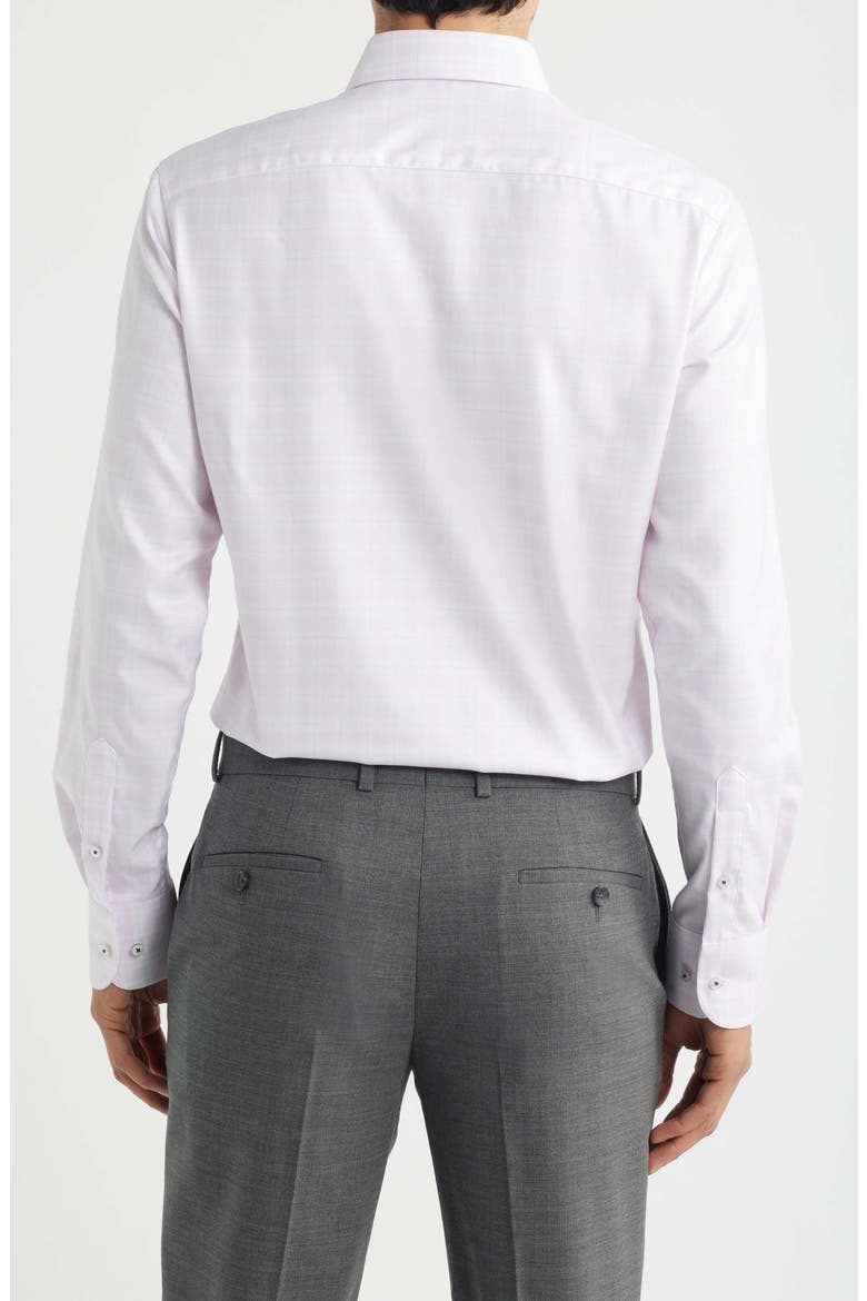 Slim Fit Check Non-Iron Cotton Twill Dress Shirt, Alternate, color, PINK