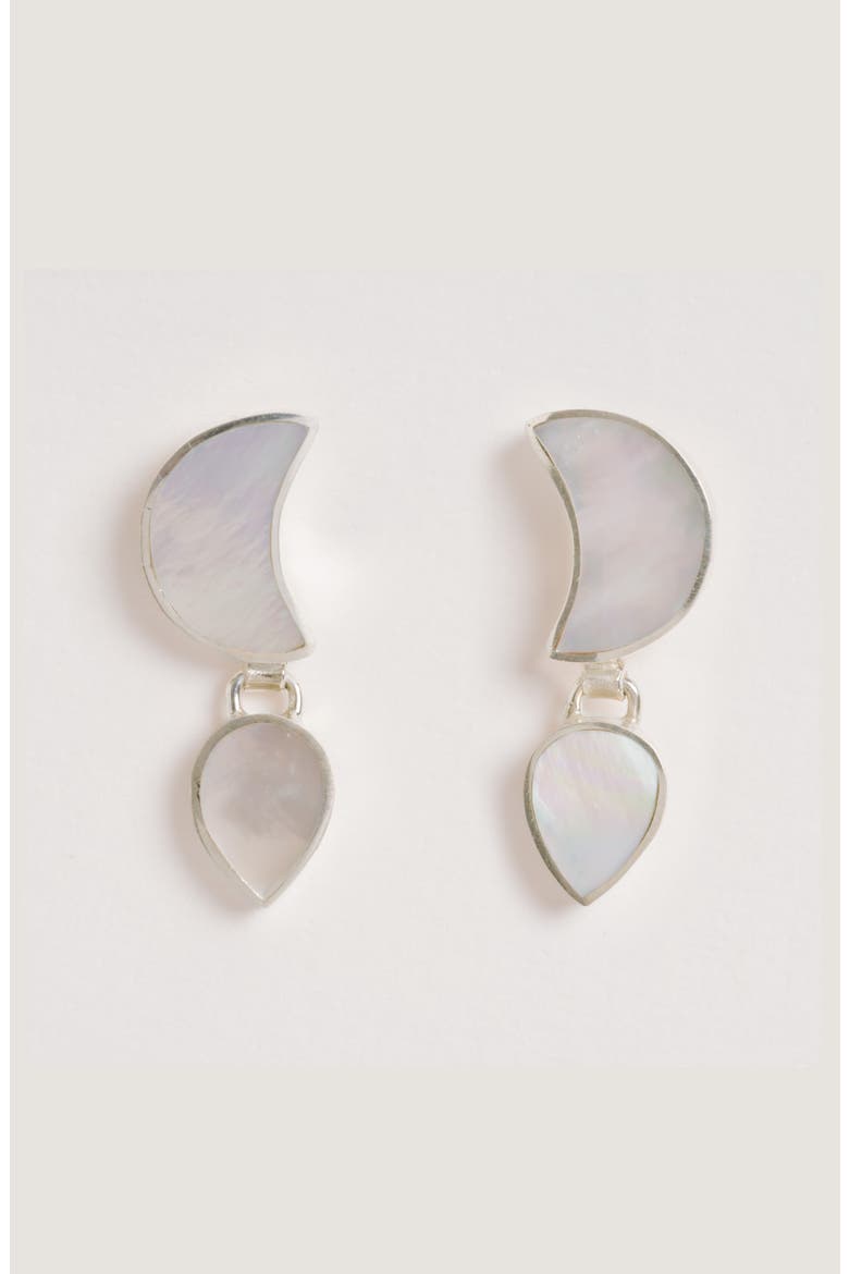 Petite Moon Earrings, Silver, Alternate, color, Silver