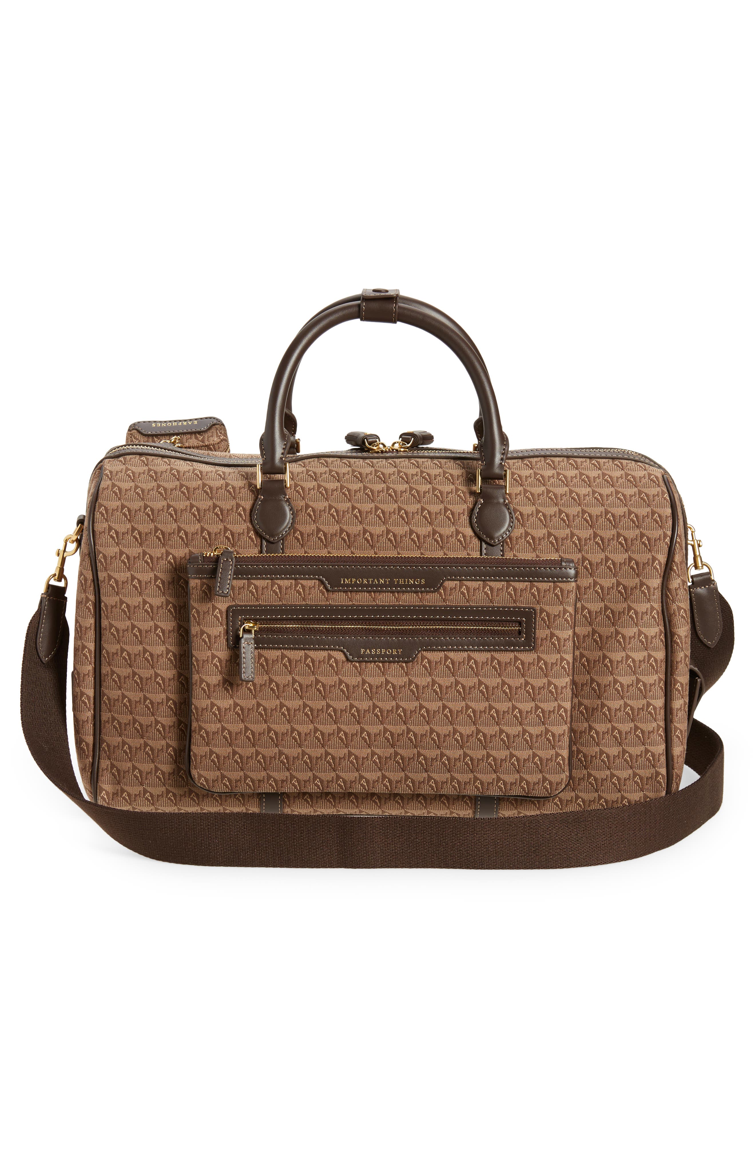 Anya Hindmarch In-Flight Jacquard Barrel Travel Bag, Alternate, color, 
