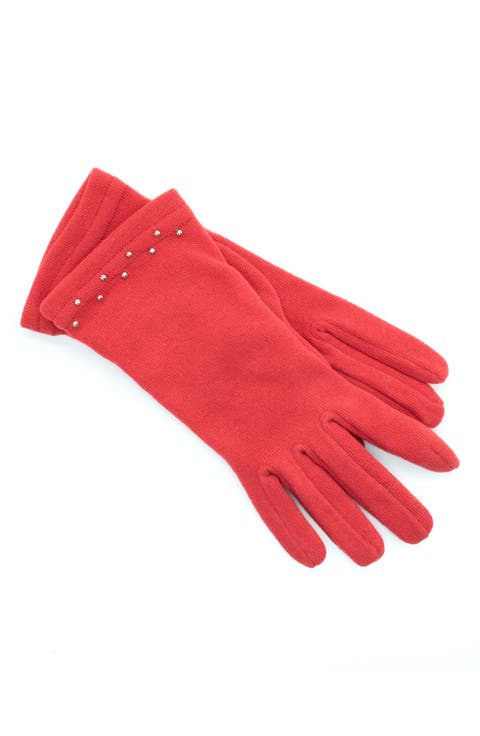 Studded Knit Gloves