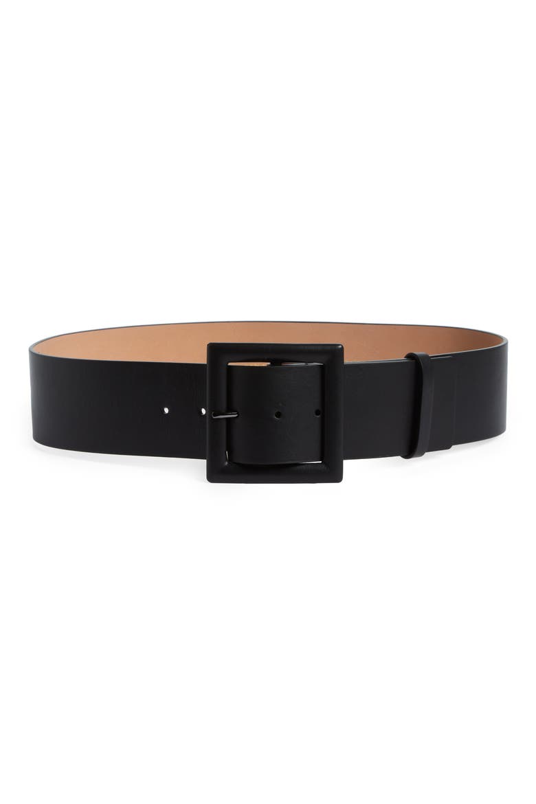 Icon Leather Belt, Main, color, BLACK