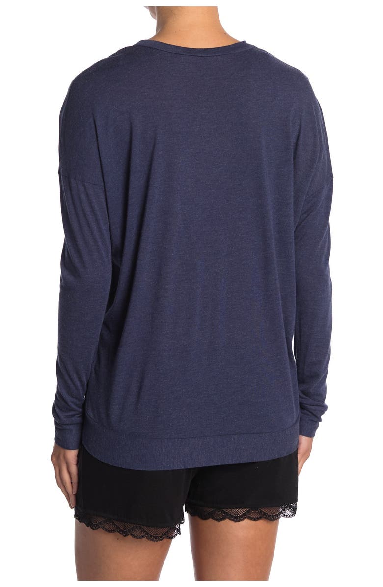 Josie Heathered V-Neck Lounge Top, Alternate, color, 