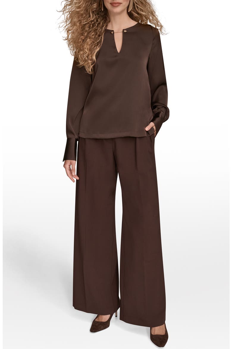 Chain Detail Long Sleeve Top, Alternate, color, CHOCOLATE PLUM