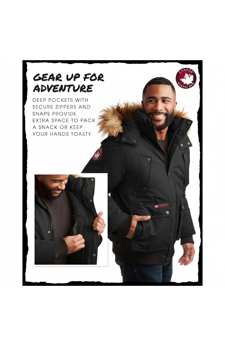 CANADA WEATHER GEAR Men's Heavyweight Bomber Jacket, Alternate, color, Black