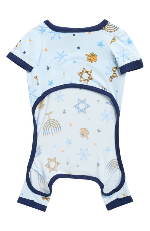 Jaclyn Matching Family Hanukkah Print Dog Pajamas In Blue