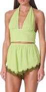AFRM Sylas Plunge Halter Neck Crop Top