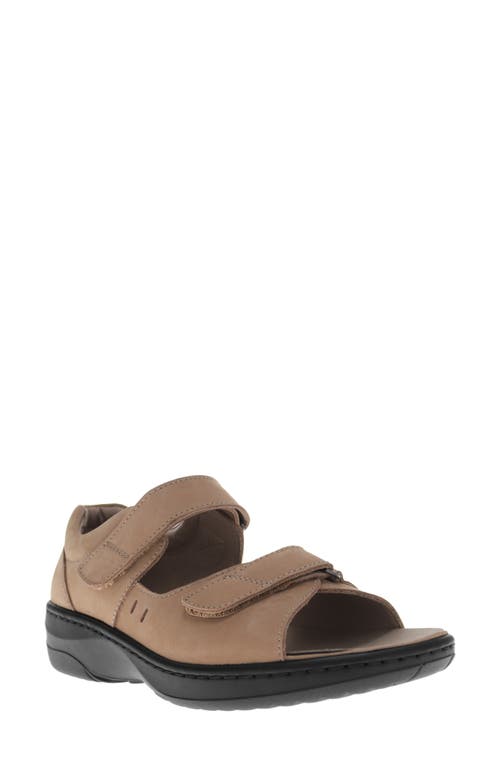 Propét Gemma Sandal In Dusty Taupe Nubuck