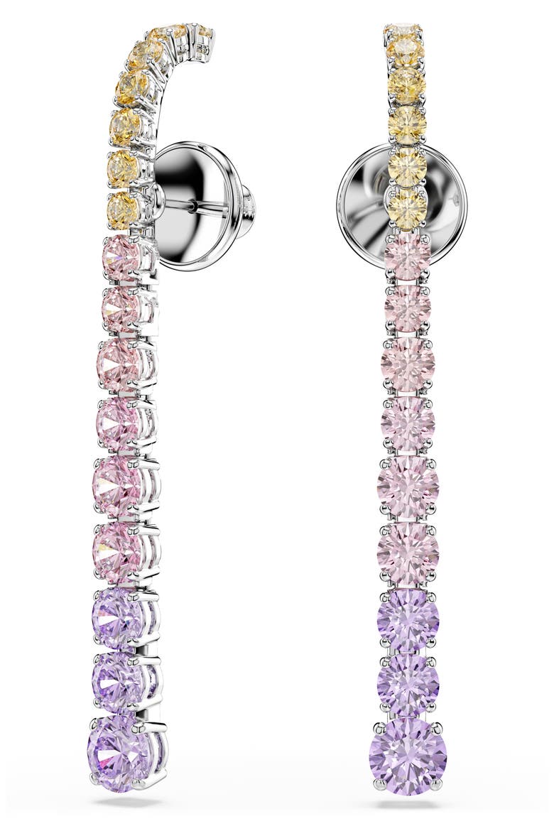 Matrix Crystal Drop Earrings, Main, color, SILVER/ MULTI