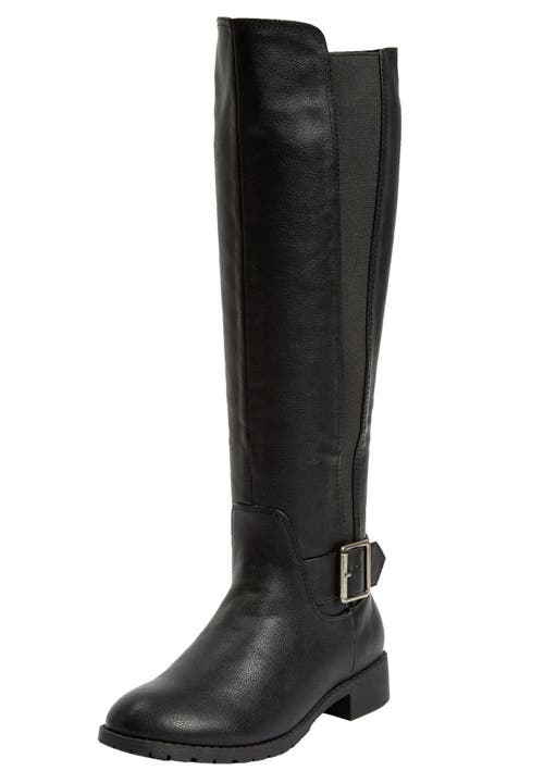 Comfortview The Milan Tall Wide Calf Boot In Black
