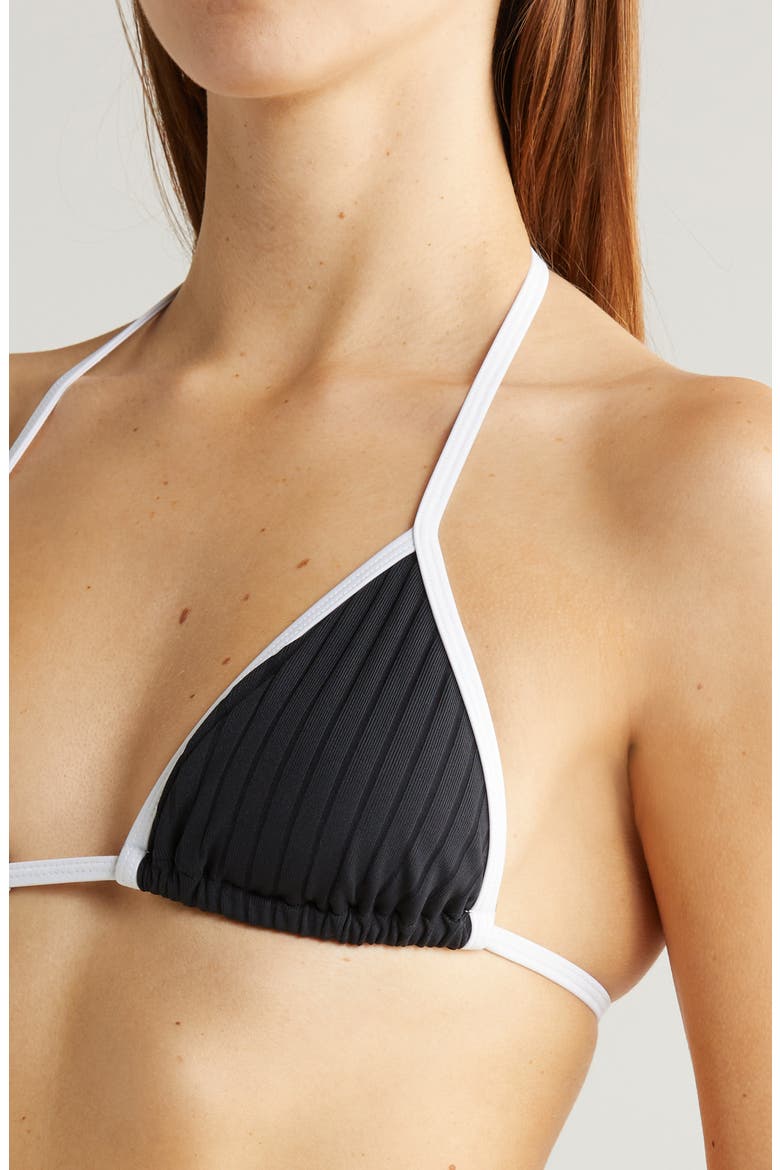Iris Rib Bikini Top, Alternate, color, BLACKOUT