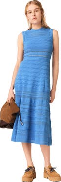 maje Pointelle knit maxi dress