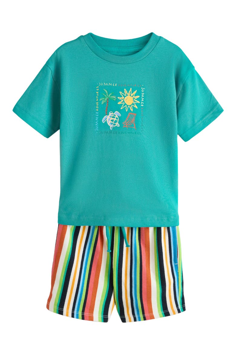 Kids' Turtle T-Shirt & Shorts Set, Main, color, GREEN