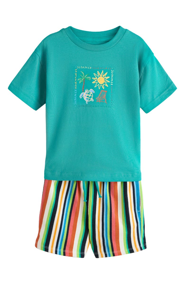 NEXT Kids' Turtle T-Shirt & Shorts Set, Main, color, Green