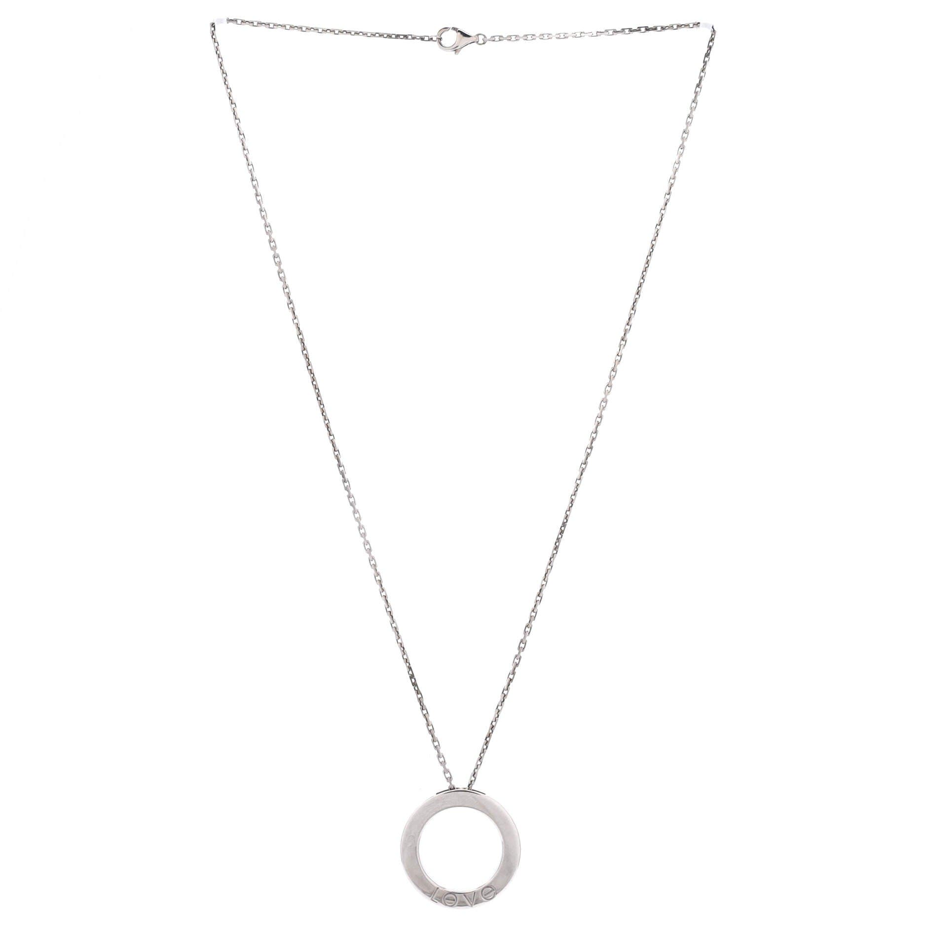 6 Diamonds Love Pendant Necklace 18K White Gold and Diamonds, Alternate, color, Metallic Gold