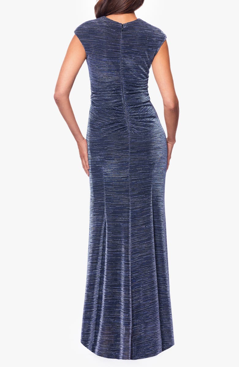 Betsy & Adam Crinkle Pleat Trumpet Gown, Alternate, color, 