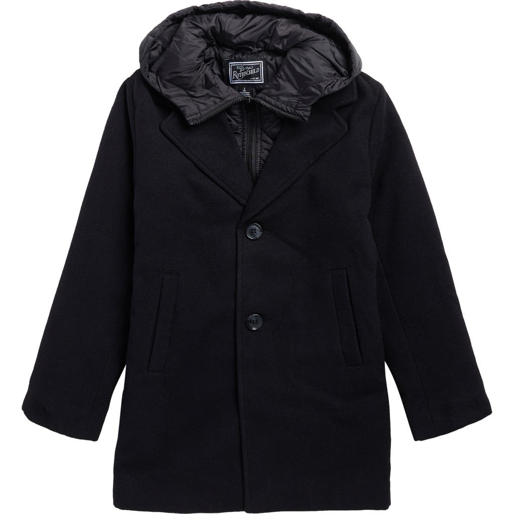 Rothschild Kids' Hybrid Hooded Coat In Black