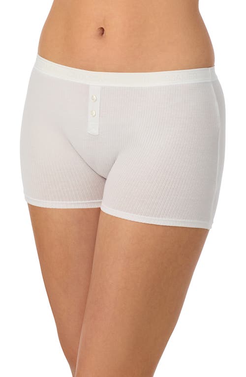 On Gossamer On Gassamer Cabana Cotton Rib Boxer Shorts In White