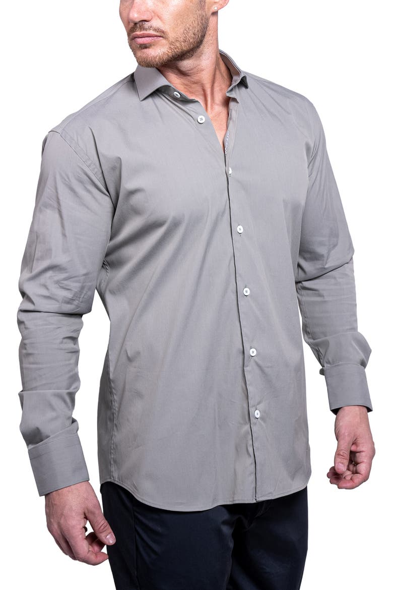Einstein Aristocratluxestretch Button-Up Shirt, Alternate, color, GREY