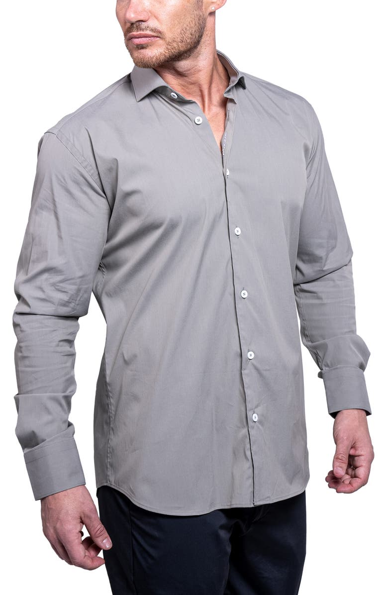 Maceoo Einstein Aristocratluxestretch Button-Up Shirt, Alternate, color, Grey