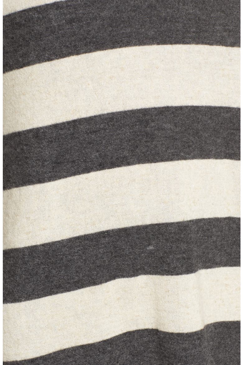 Stripe Cozy Tee, Alternate, color, OATMEAL/ CHARCOAL