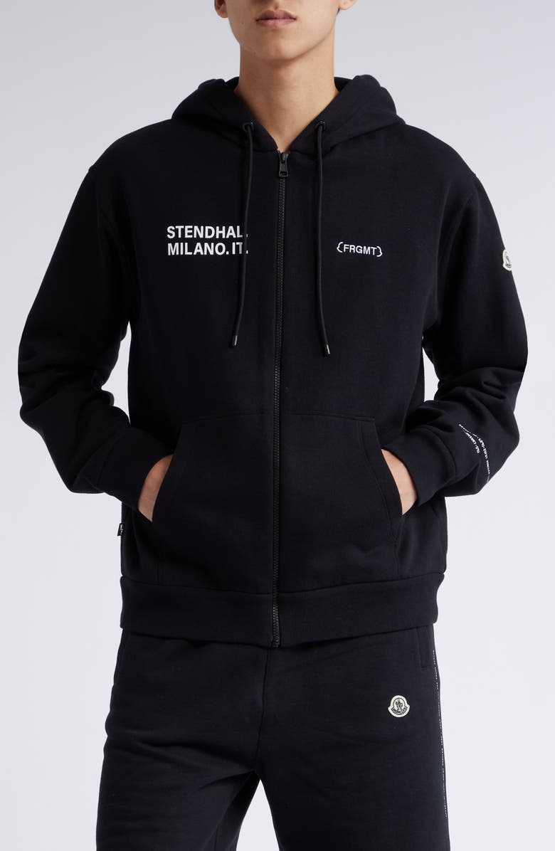 Moncler Genius x FRGMT Logo Graphic Zip Hoodie, Main, color, 