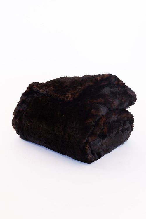 Sea To Me Blankets Big Sur Serenity Faux Fur Blanket in Brown/black  product