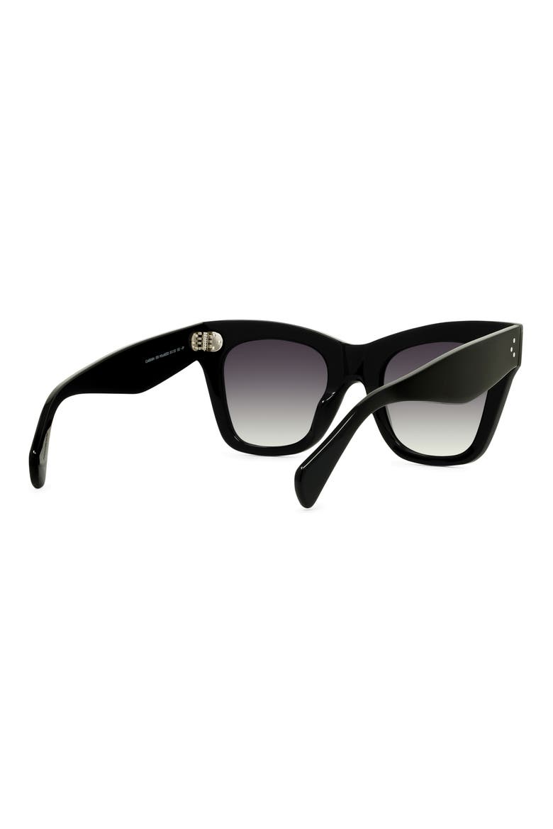 50mm Polarized Square Sunglasses, Alternate, color, BLACK/ GREY POLAR