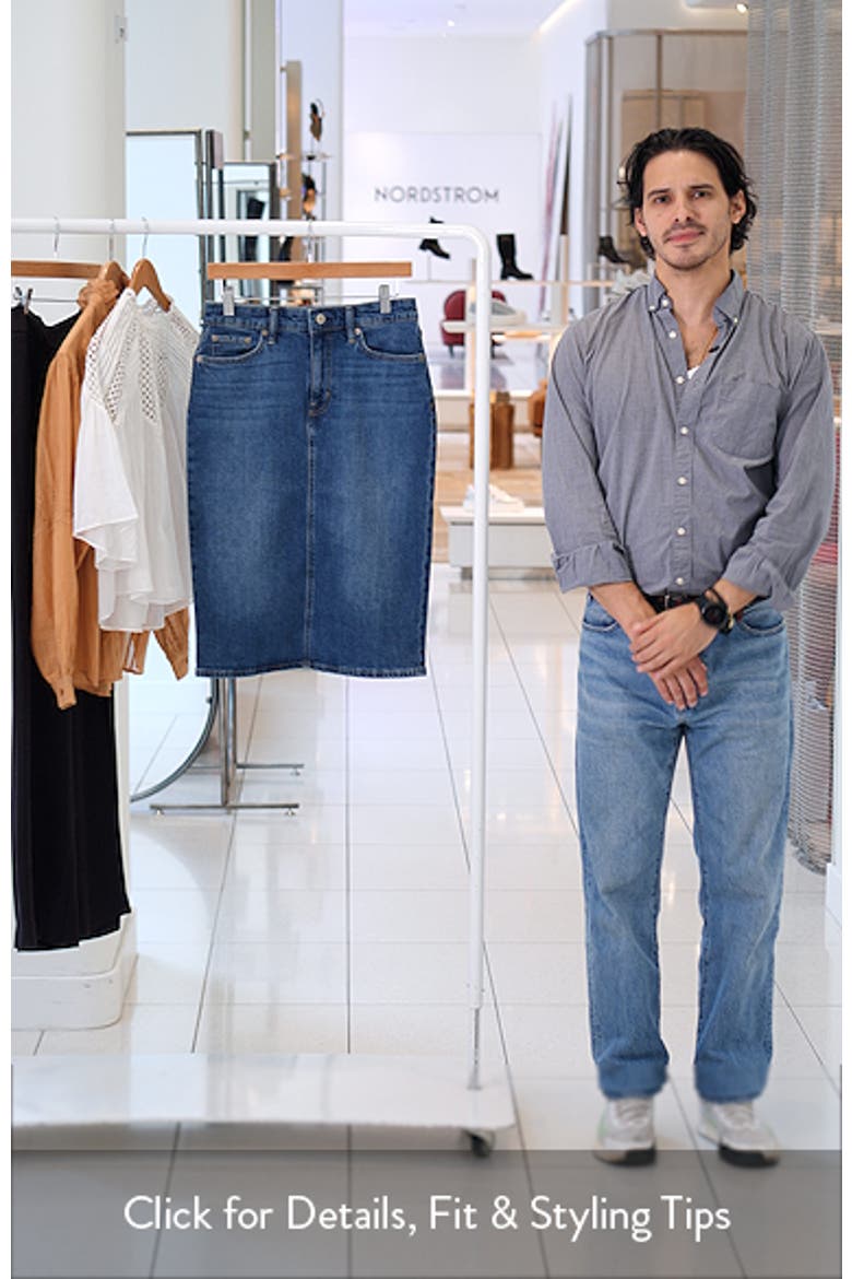 Midi Denim Pencil Skirt video