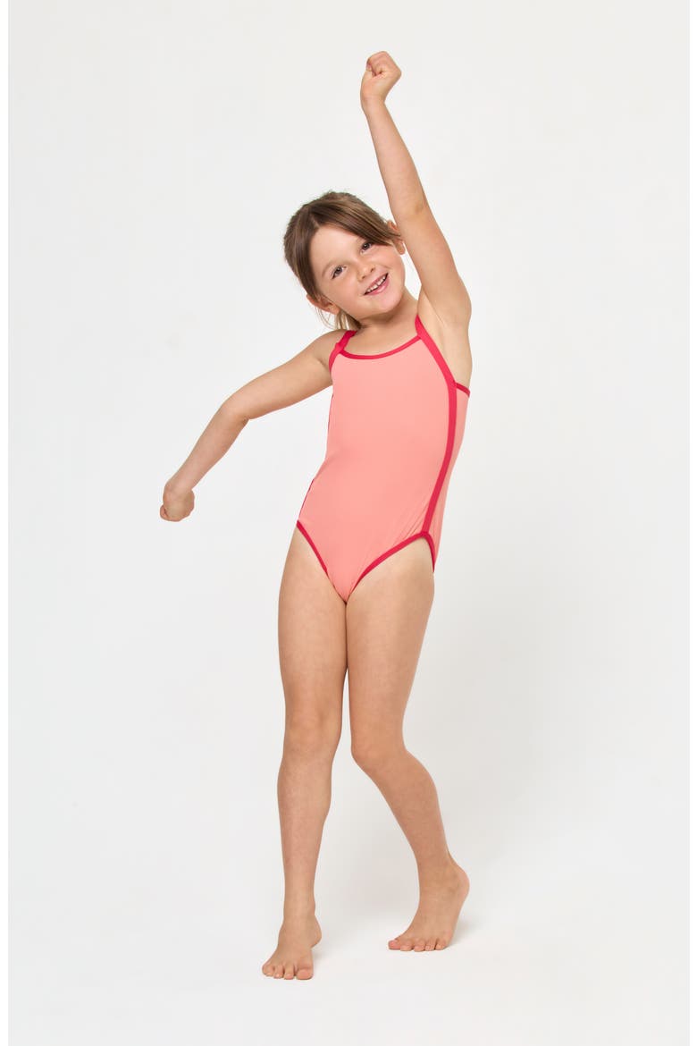 Kids' Little Beach Skipper One-Piece Swimsuit, Alternate, color, FRESHSQUEEZE/ POUT