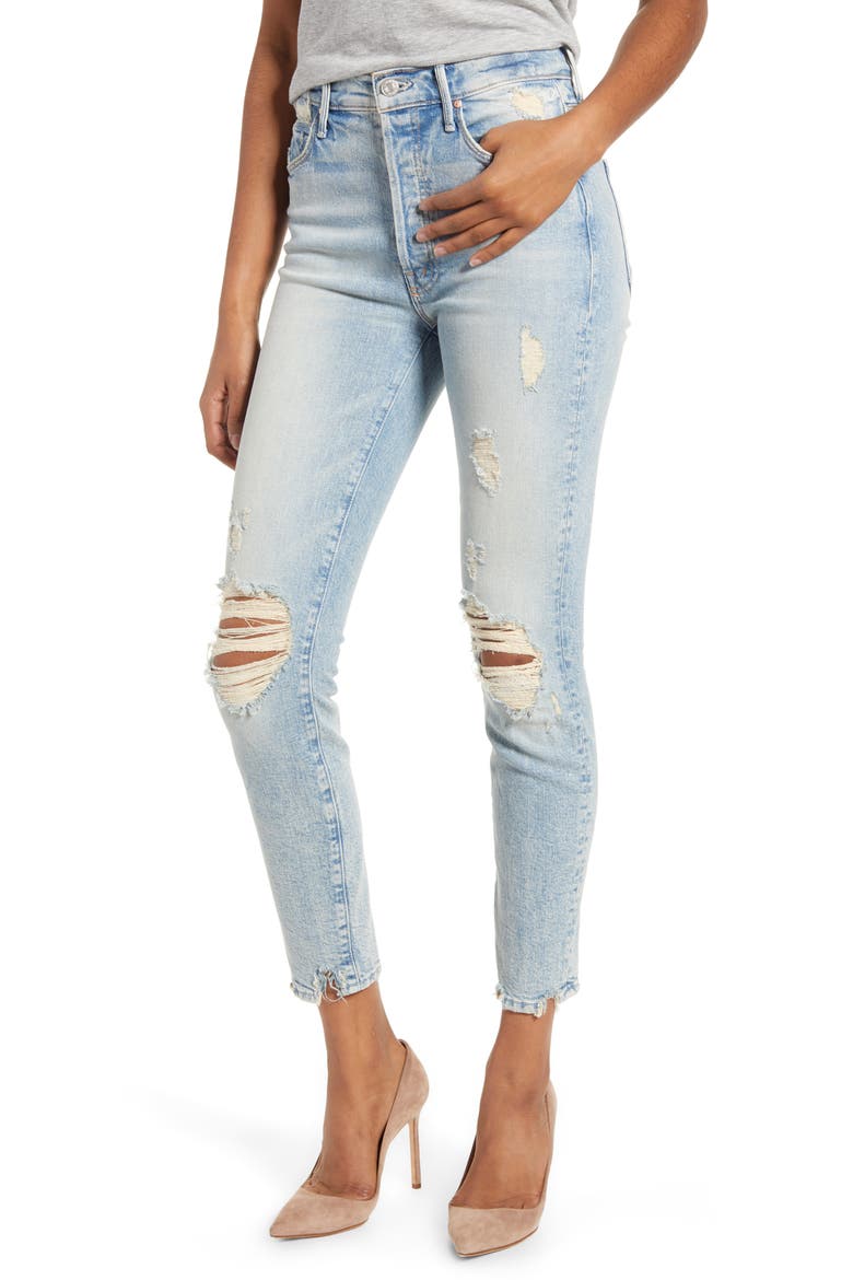 MIRANDA + MOTHER Easy Does It High Waist Crop Skinny Jeans, Main, color, SAY AMEN