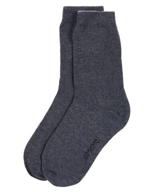 Memoi Kids' Basic Cotton Blend Crew Socks In Gray