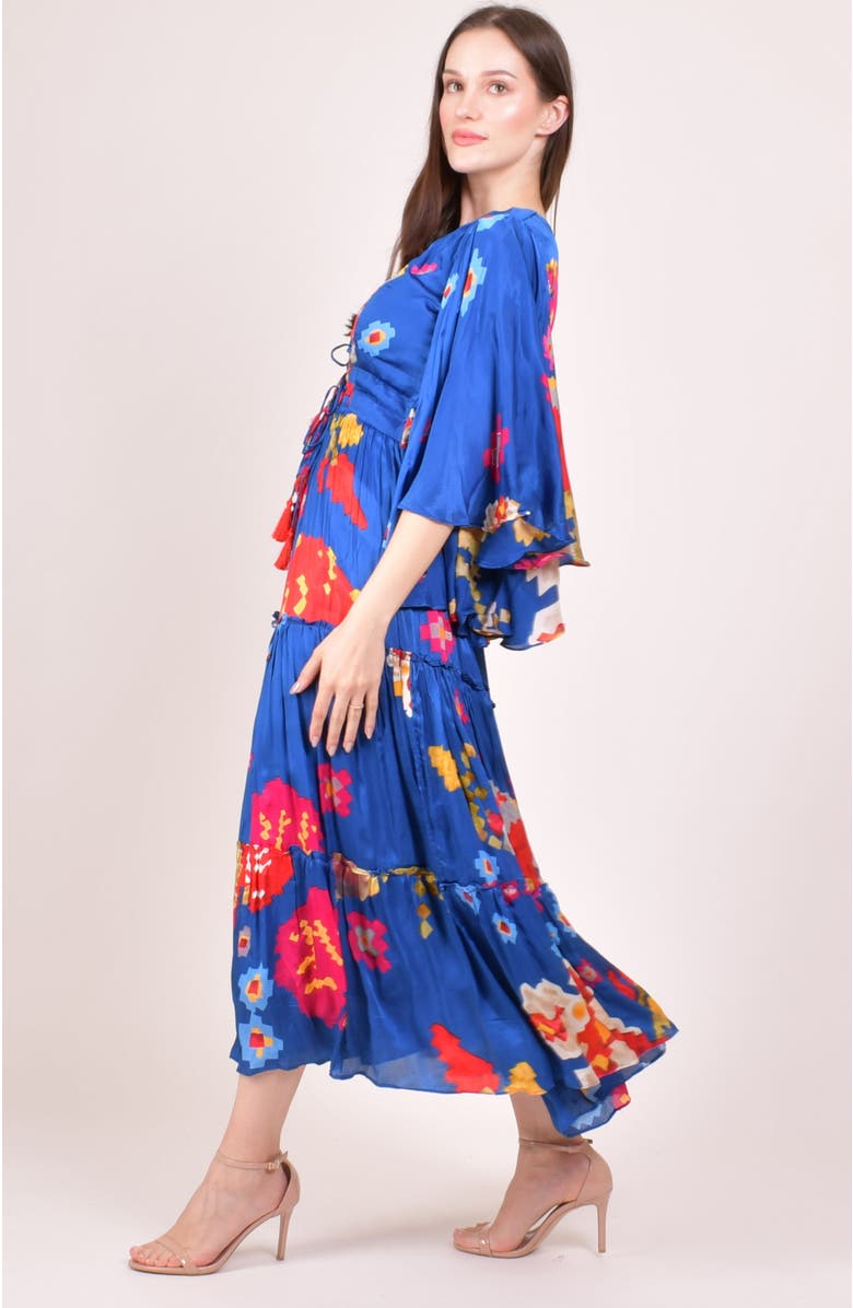 RAAS Angel Sleeves Ruffle Maxi Sundress, Alternate, color, Blue