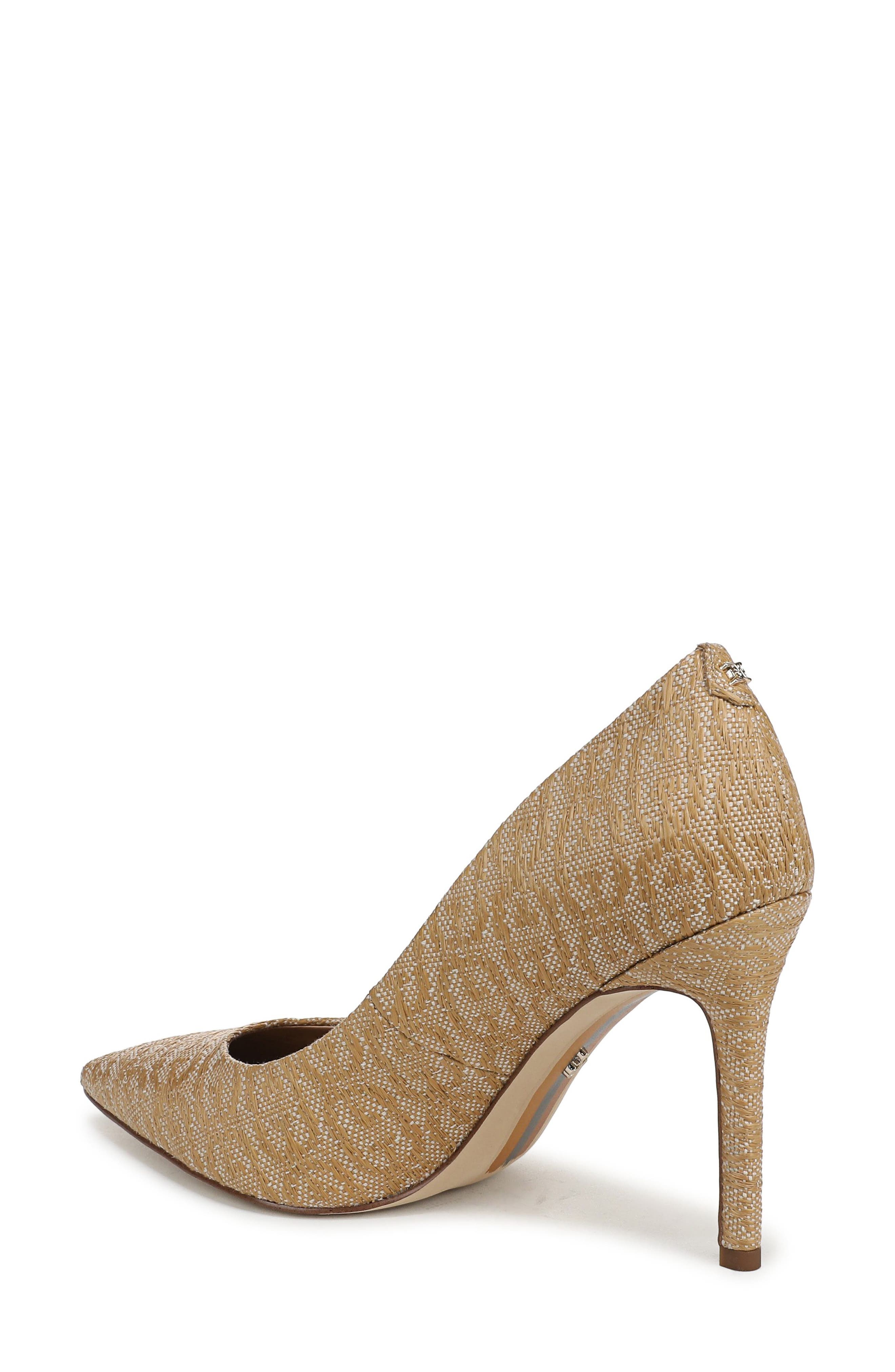 Sam Edelman Hazel Raffia Pointed Toe Pump, Alternate, color, Sand