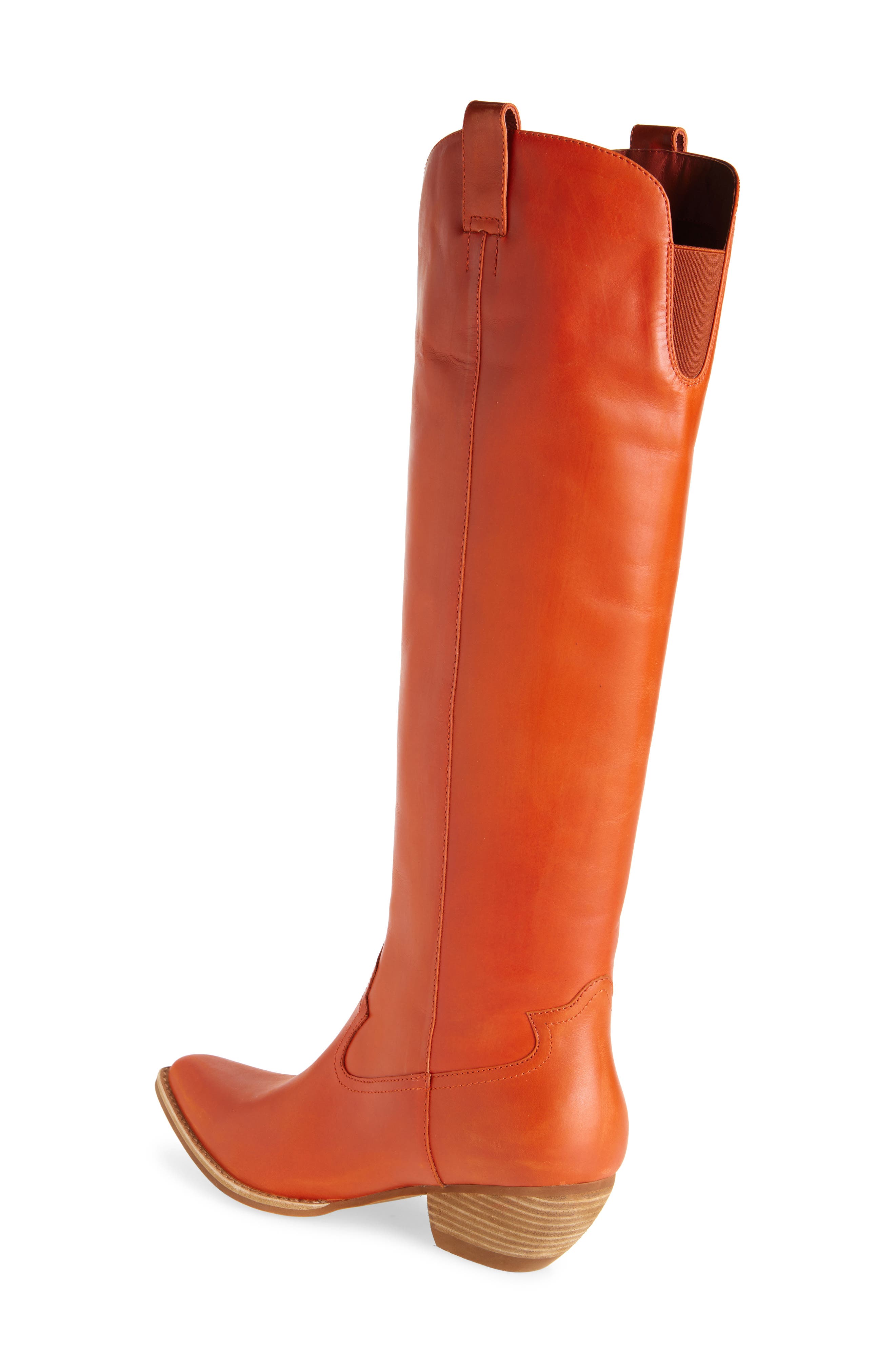 Jeffrey Campbell Calvera Knee-High Boot, Alternate, color, Orange Sanded
