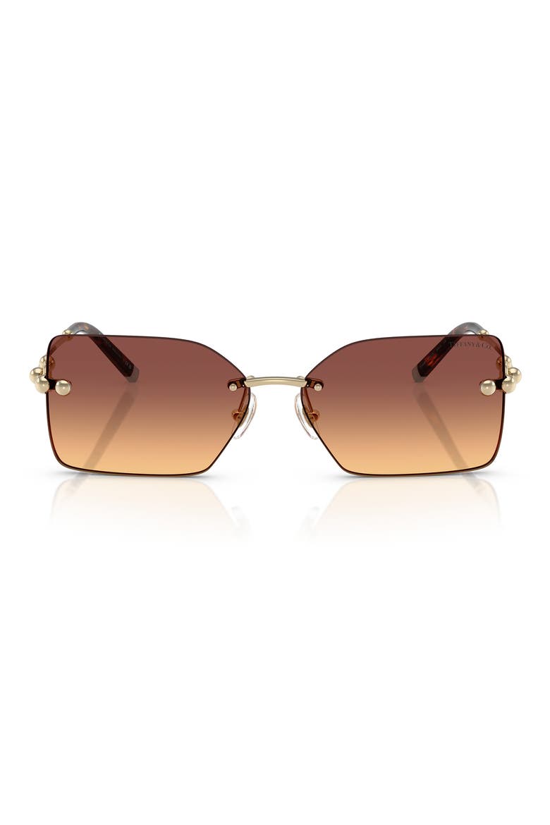 59mm Gradient Rectangular Sunglasses, Main, color, VIOLET