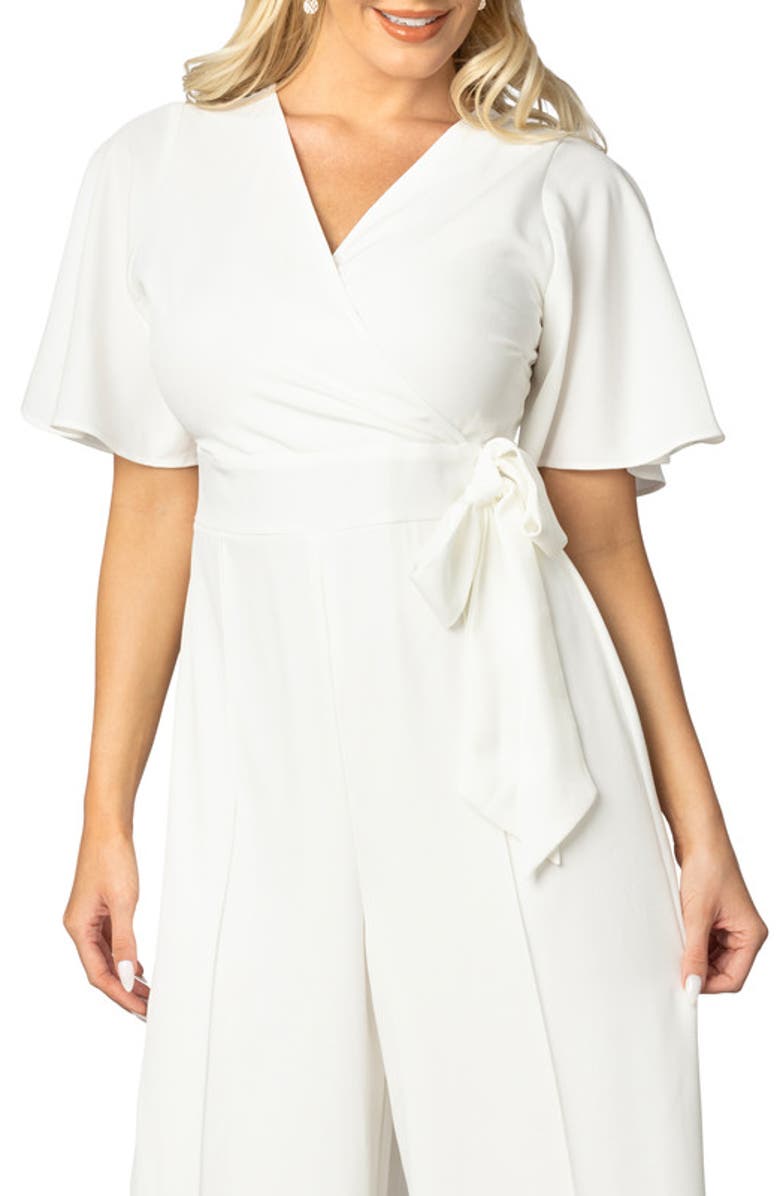 Kiyonna Karina Crepe Jumpsuit, Alternate, color, Ivory