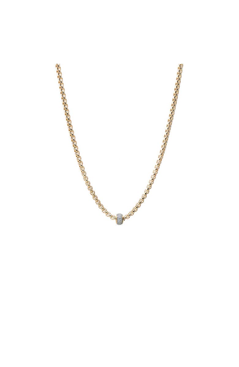 BY ADINA EDEN Pave Rondelle Wide Box Link Necklace, Main, color, Gold