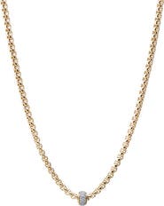 BY ADINA EDEN Pave Rondelle Wide Box Link Necklace