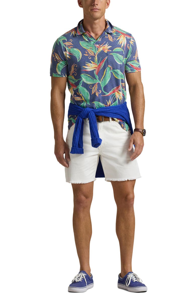 Polo Ralph Lauren Floral Linen & Cotton Polo, Alternate, color,