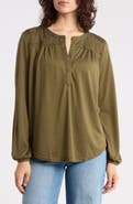 Forgotten Grace Embroidered Button Front Top