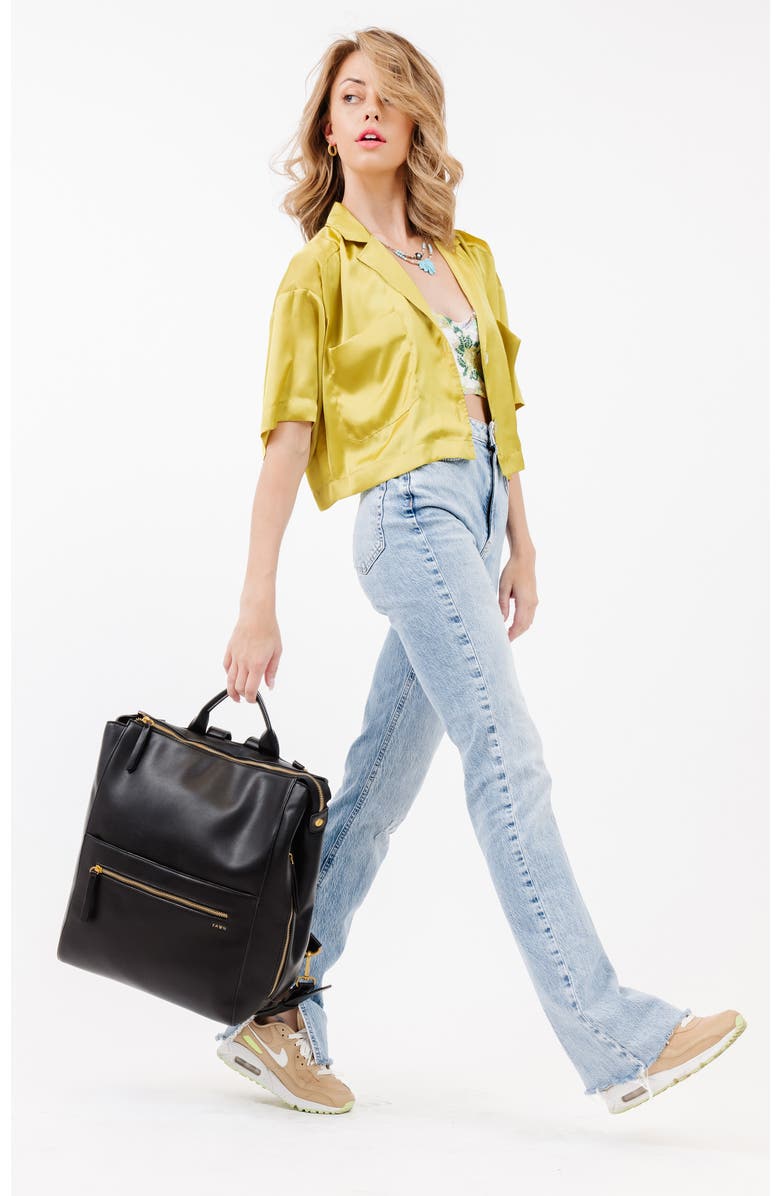 Fawn Design Faux Leather Diaper Bag, Alternate, color,