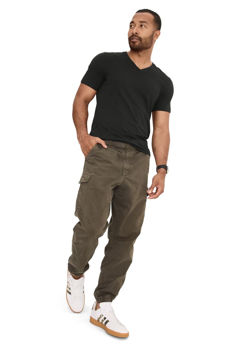 Mens Cotton Stretch V-Neck Undershirt - 6 Pack, Alternate, color, Black