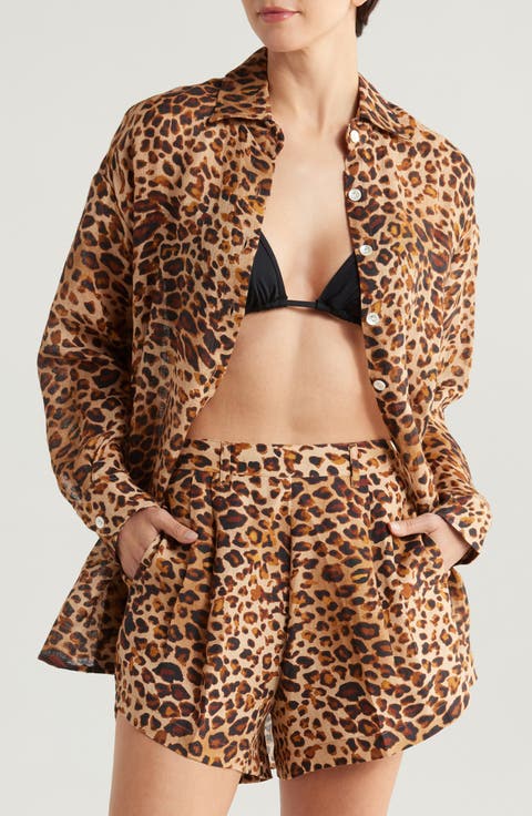 Playa Oversize Linen Cover-Up Shirt