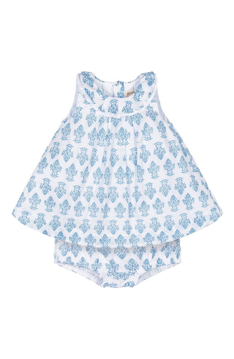 Hope & Henry Baby Organic Ruffle Collar Dress and Bloomer Set, Infant, Alternate, color, 