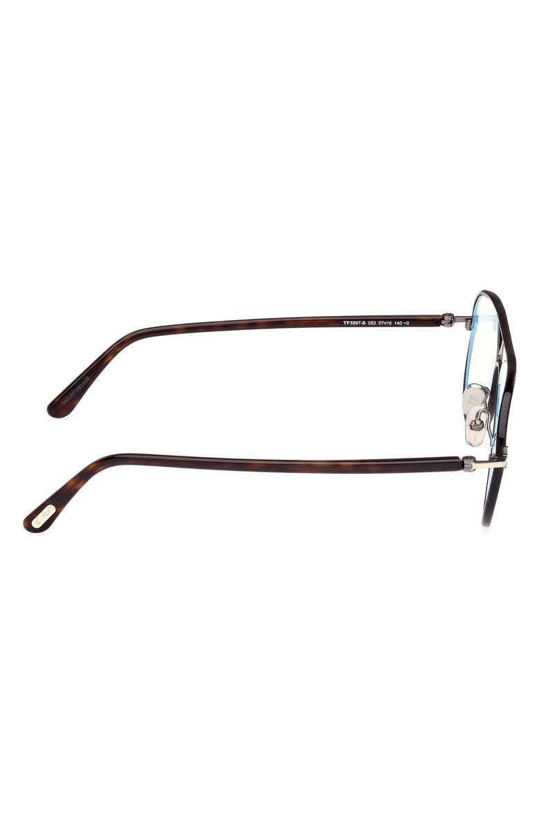 TOM FORD 57mm Pilot Blue Light Blocking Optical Glasses, Alternate, color, 